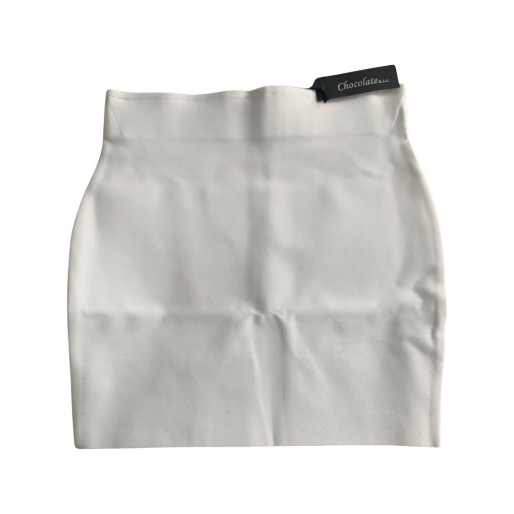 NanaMac White Bandage Bodycon Skirt